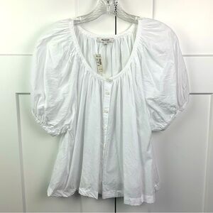 Madewell White Puff Sleeve Blouse